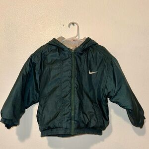 Vintage Nike Kids Dark Green Quilted Coat